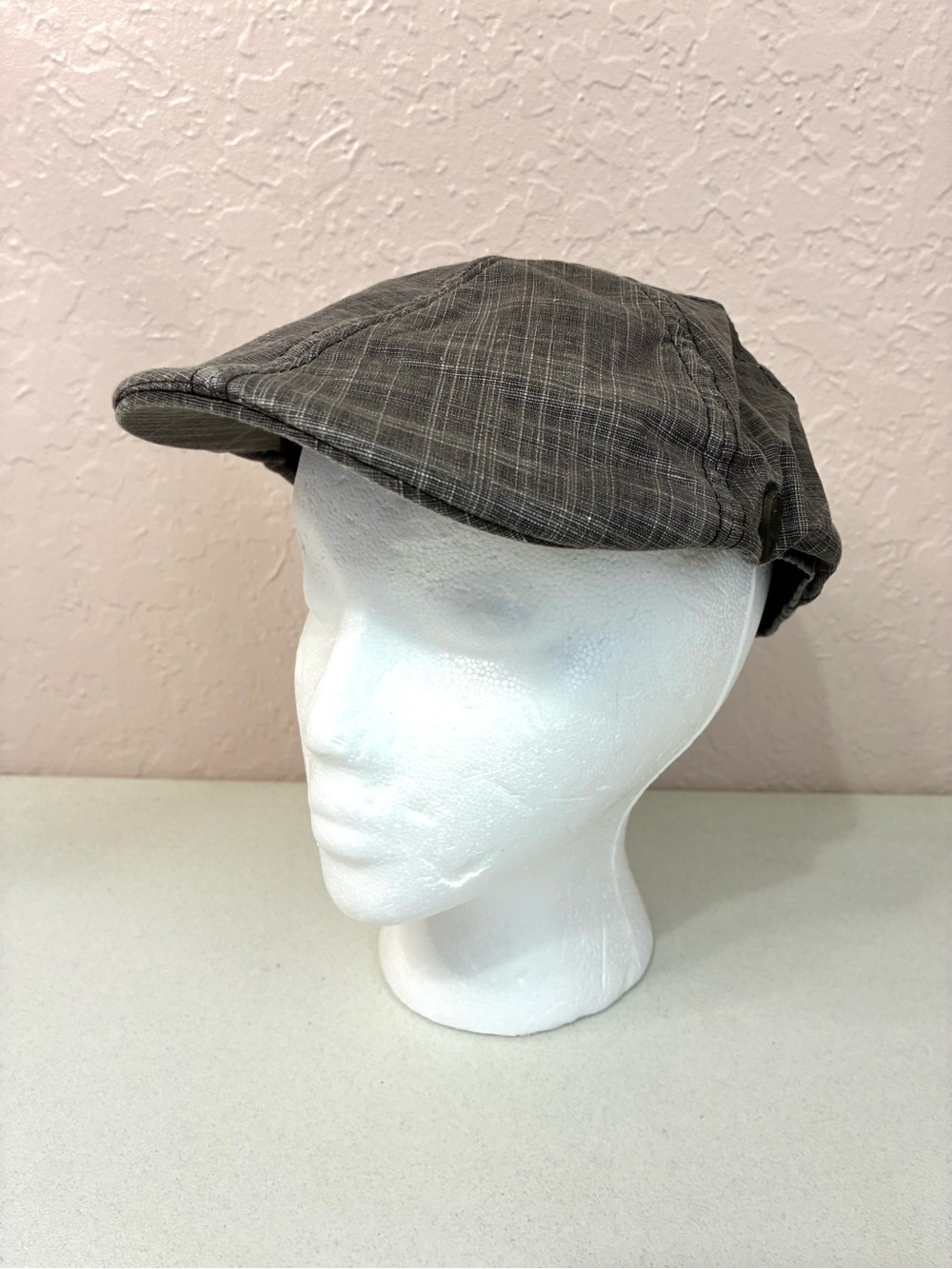 Pamoa Newsboy Hat Men’s Large/XL Gray Crosshatch Contrast Lining Driving Golf